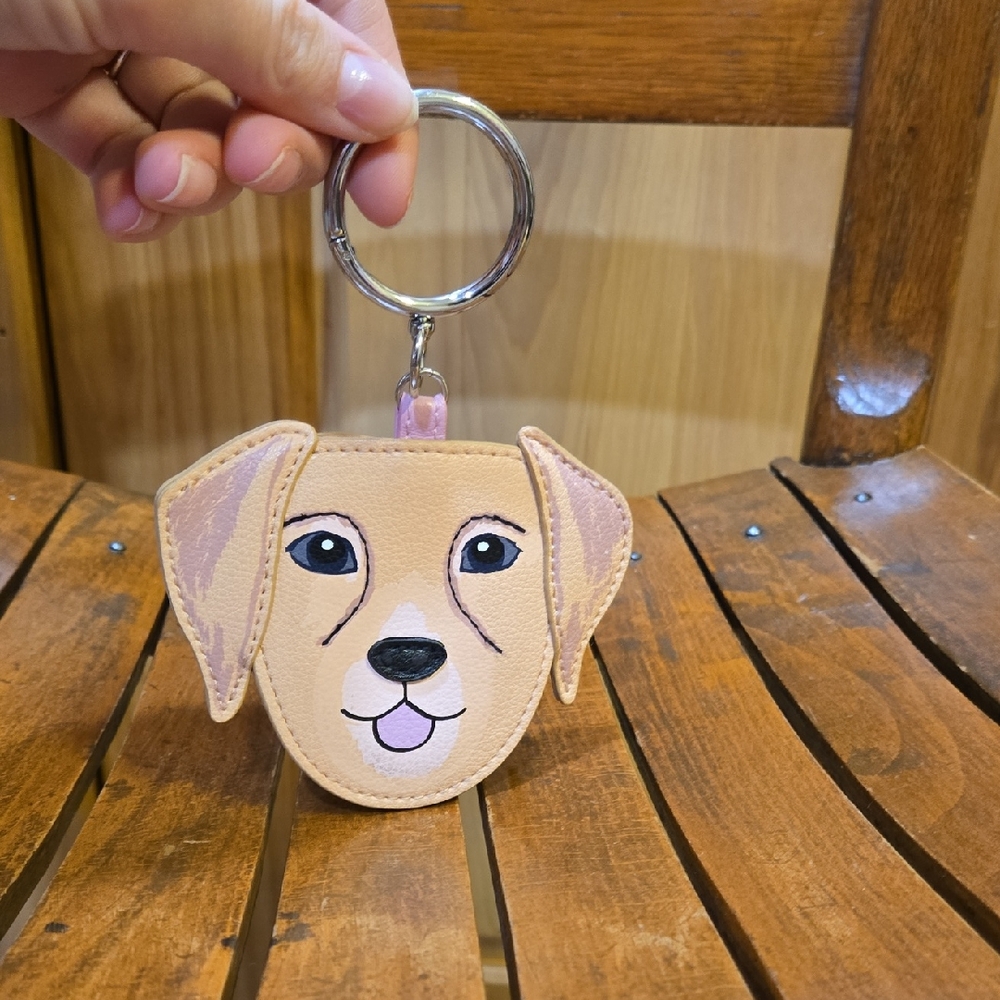 Vera Bradley Tan Dog Face Bag Charm